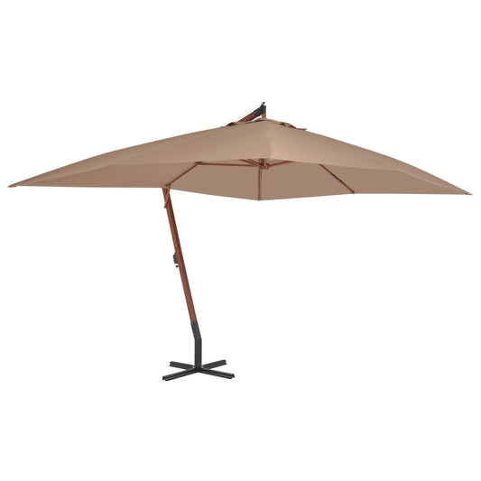 Cantilever Garden Parasol | Taupe | Laminated Bamboo, Firwood, Polyester
