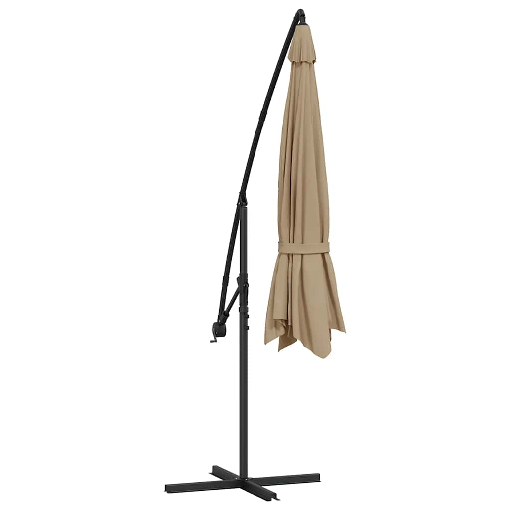 Cantilever Garden Parasol with Aluminium Pole 350 cm Taupe
