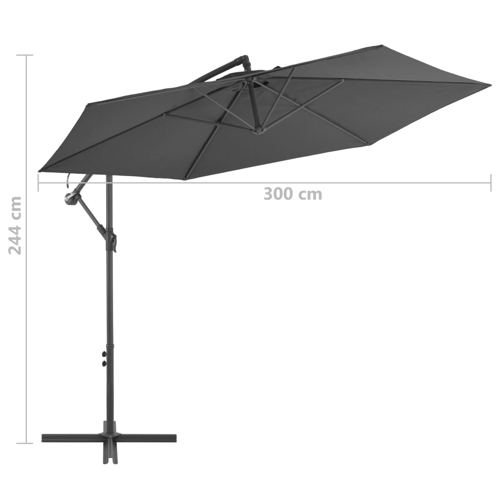 Cantilever Garden Parasol | Anthracite | Polyester | 300 cm canopy