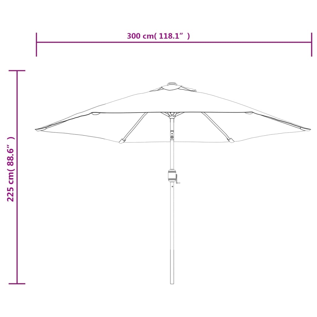 Garden Parasol | Anthracite | Polyester and Steel | Large | Collapsible