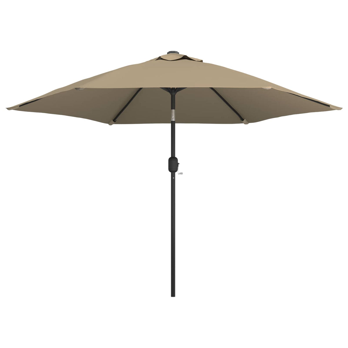Outdoor Parasol with LED Lights and Steel Pole 300 cm Taupe