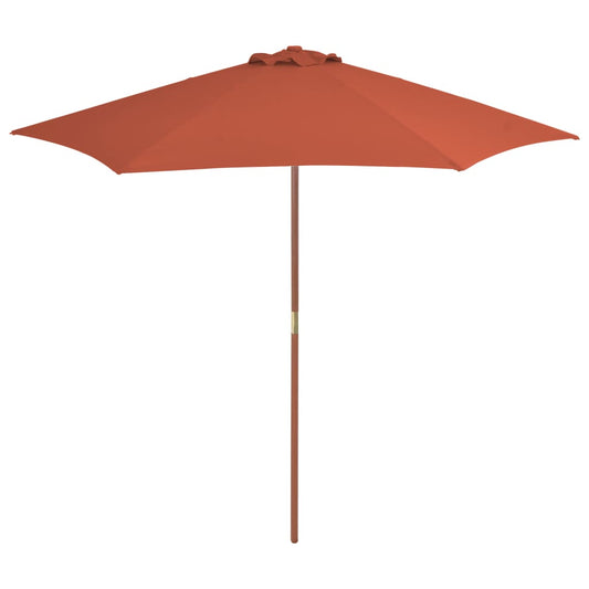 44518 vidaXL Outdoor Parasol with Wooden Pole 270 cm Terracotta