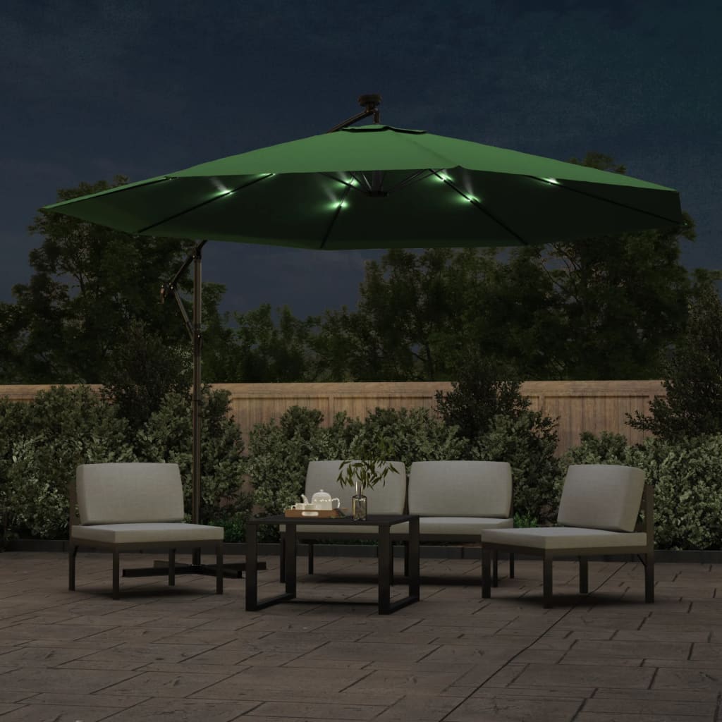 Cantilever Garden Parasol | Green | Polyester and Steel | Large