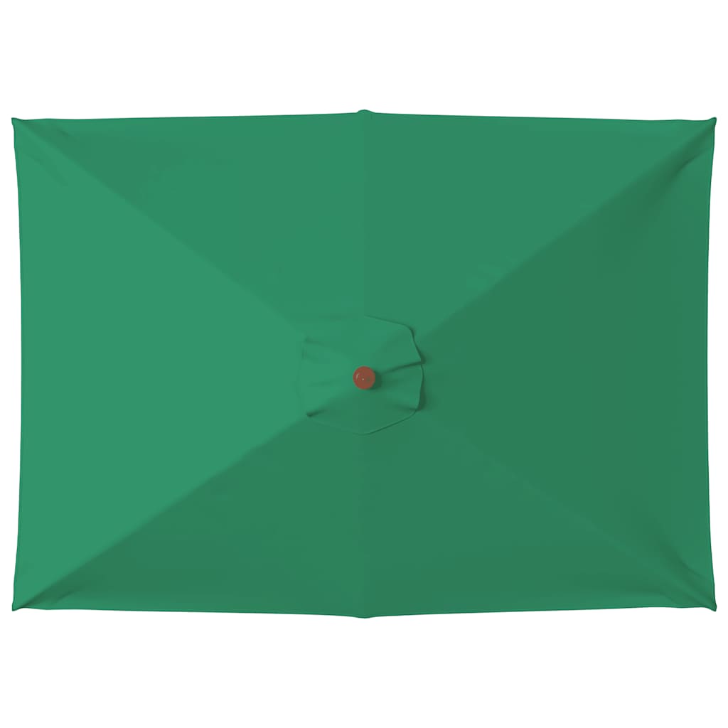Garden Parasol with Wooden Pole 150x200 cm Green