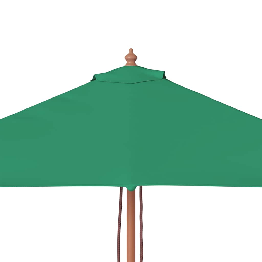 Garden Parasol with Wooden Pole 150x200 cm Green
