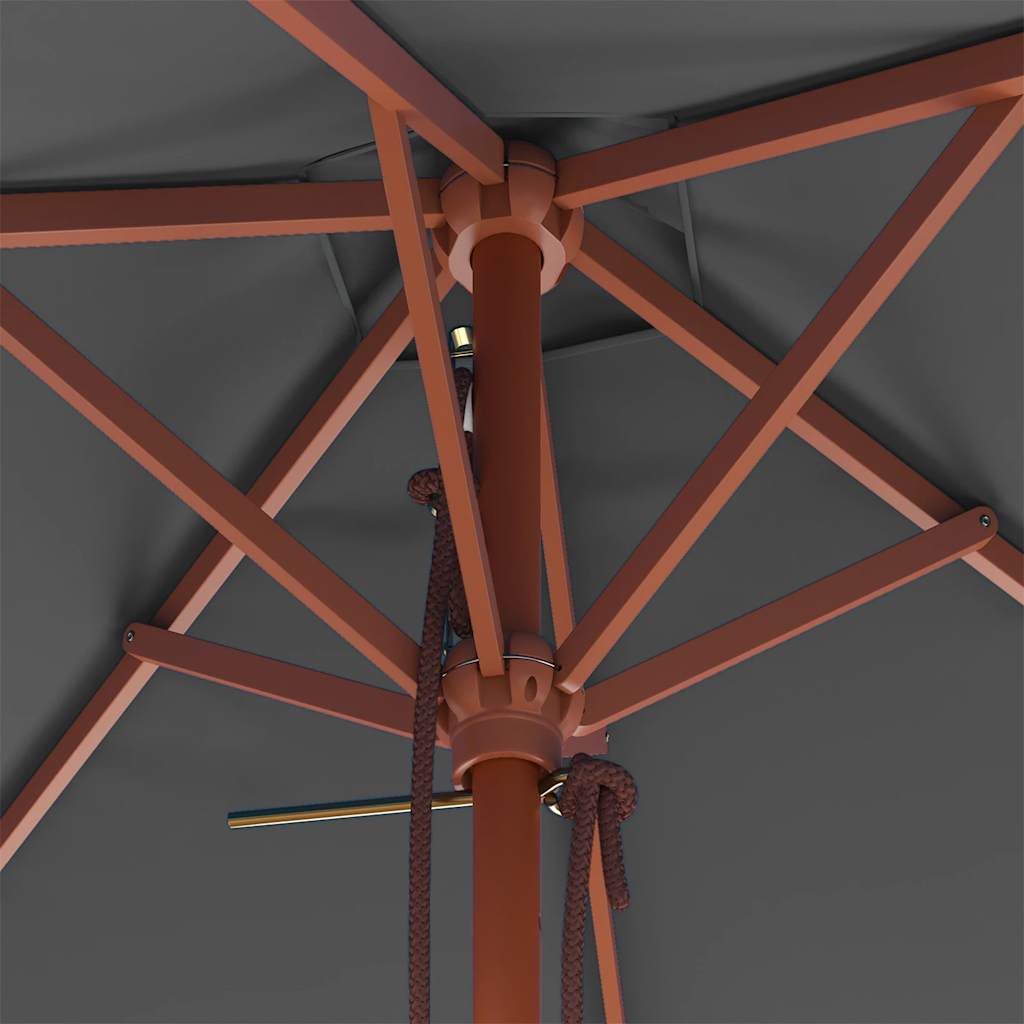 Garden Parasol | Anthracite | Polyester, Laminated bamboo, Hardwood