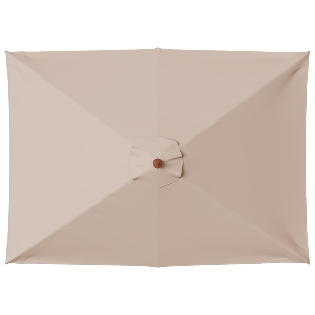 Garden Parasol with Wooden Pole 150x200 cm Taupe