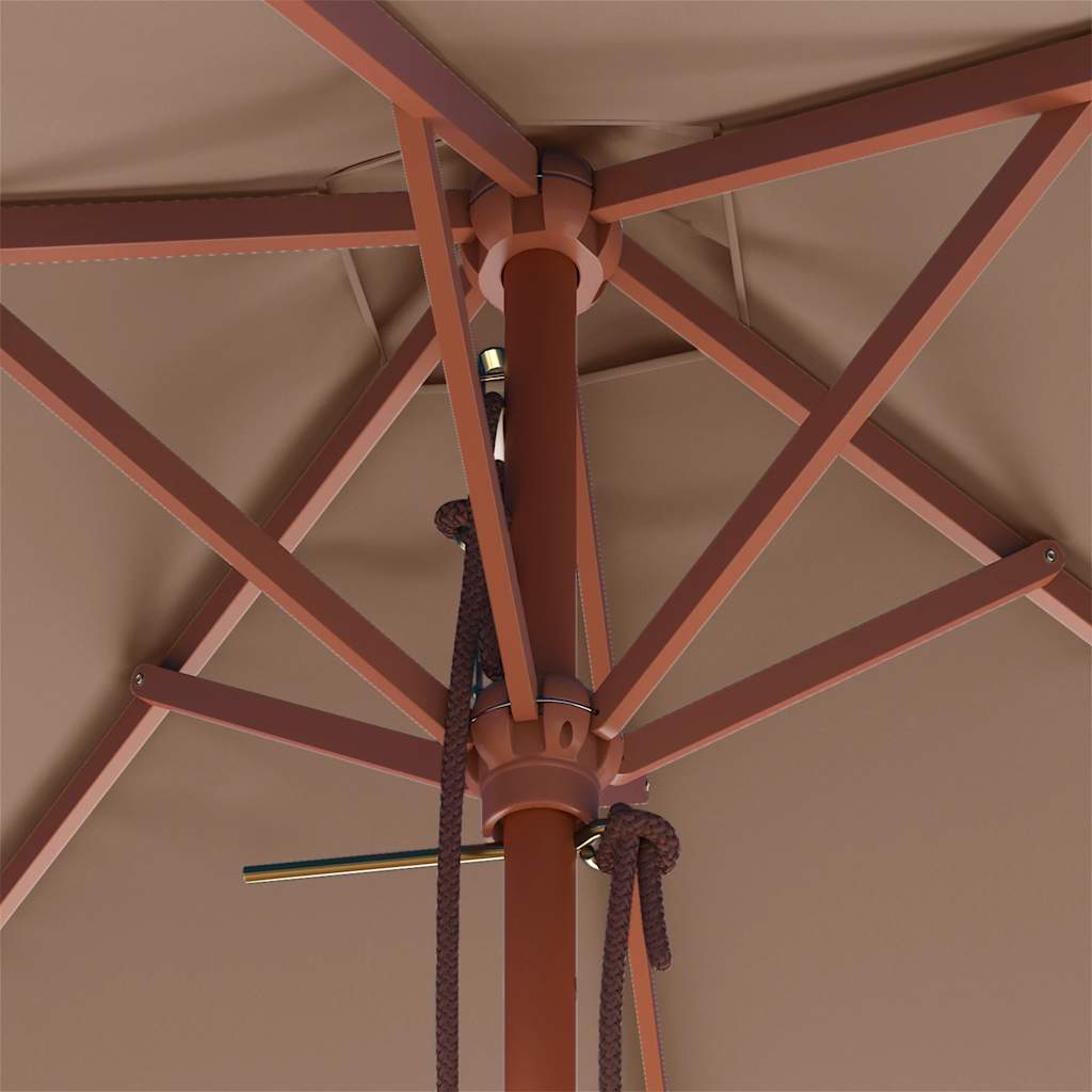 Garden Parasol with Wooden Pole 150x200 cm Taupe