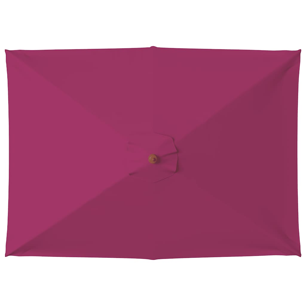 Garden Parasol with Wooden Pole 150x200 cm Bordeaux Red