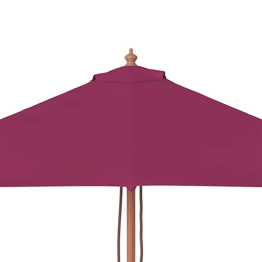 Garden Parasol with Wooden Pole 150x200 cm Bordeaux Red