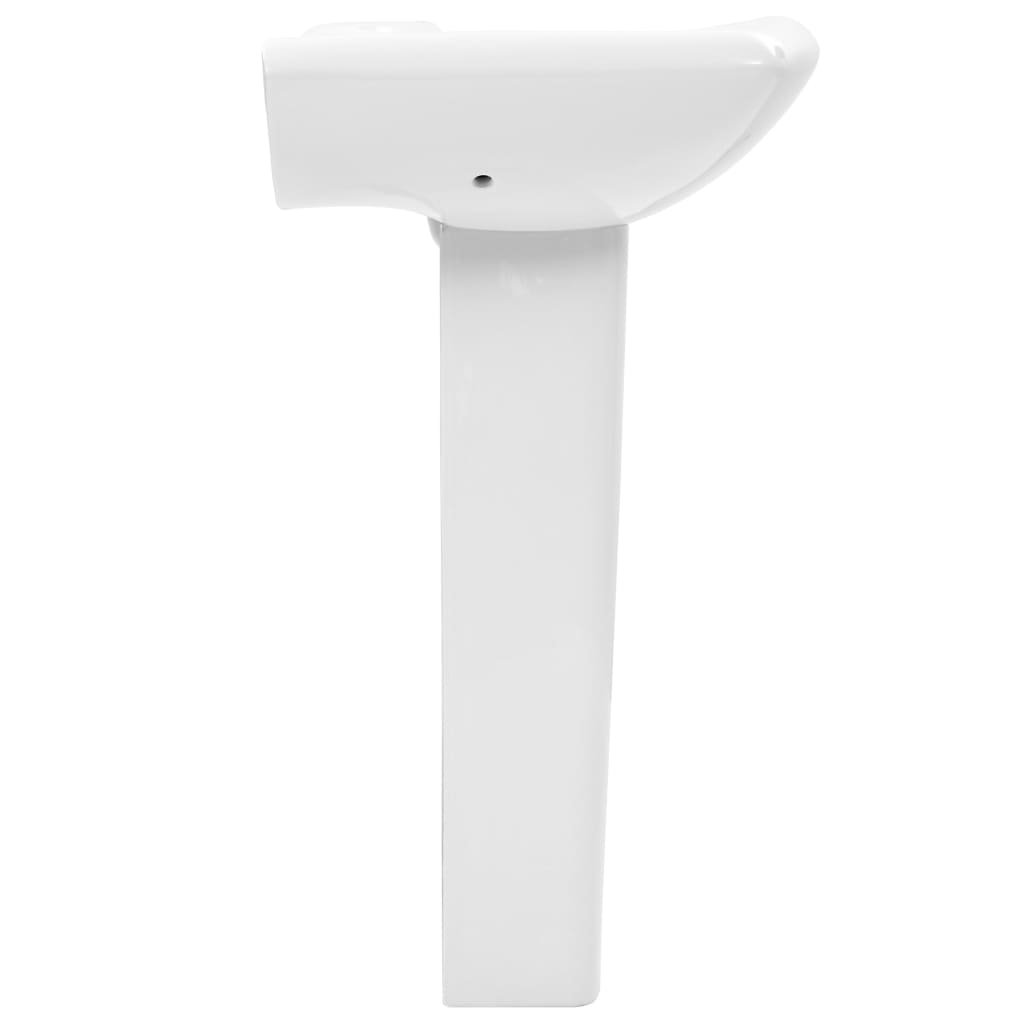 vidaXL Freestanding Basin with Pedestal Ceramic White 580x470x200 mm