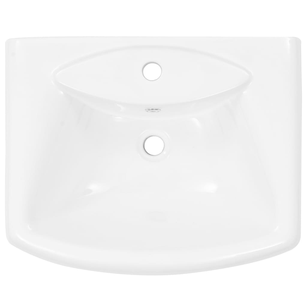 vidaXL Freestanding Basin with Pedestal Ceramic White 580x470x200 mm