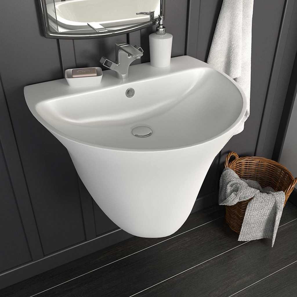 Basin White 56 x 48 x 42 cm Glazed Ceramic
