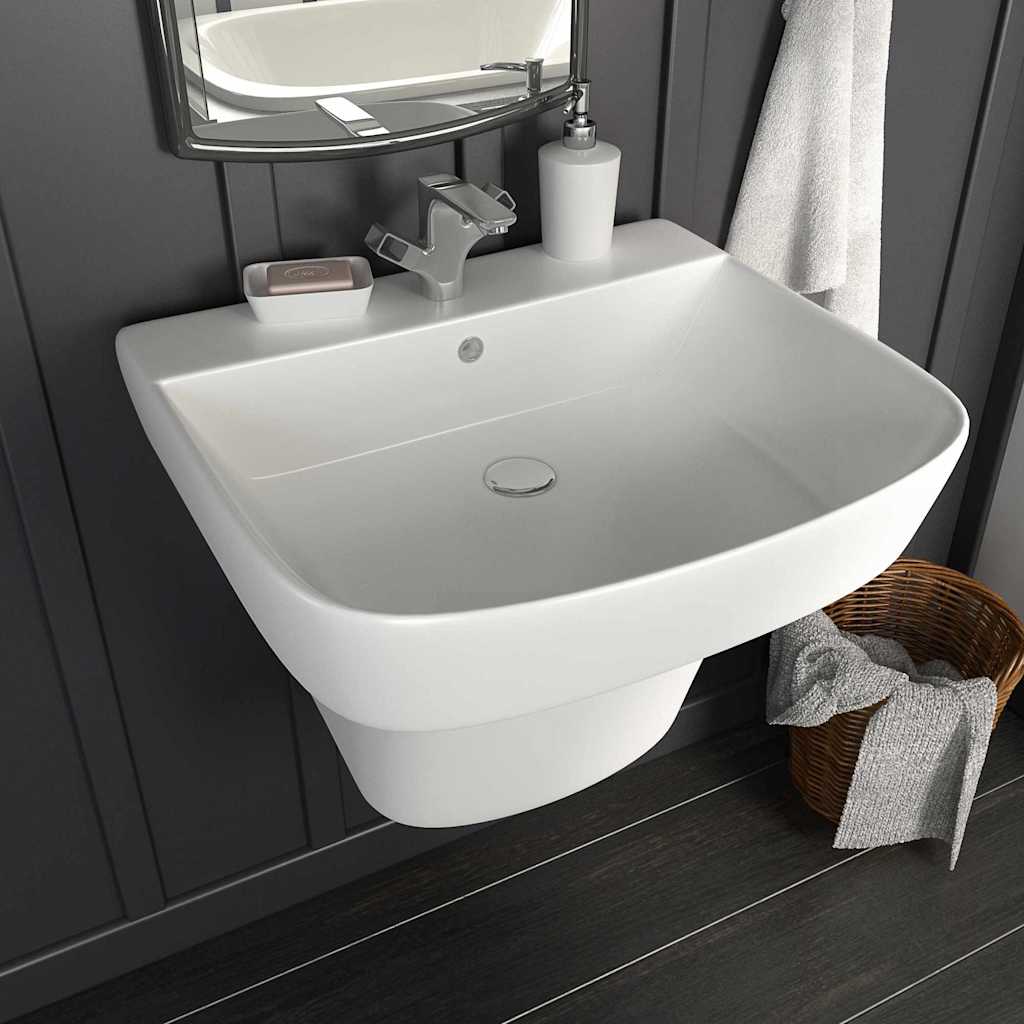 Basin White 50 x 45 x 41 cm Glazed Ceramic
