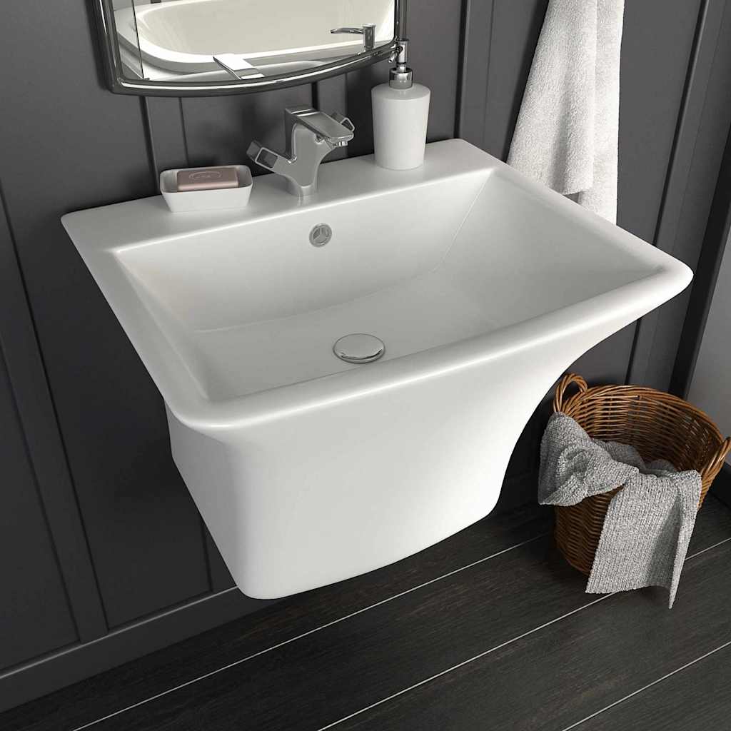 Basin White 53 x 44 x 37 cm Glazed Ceramic