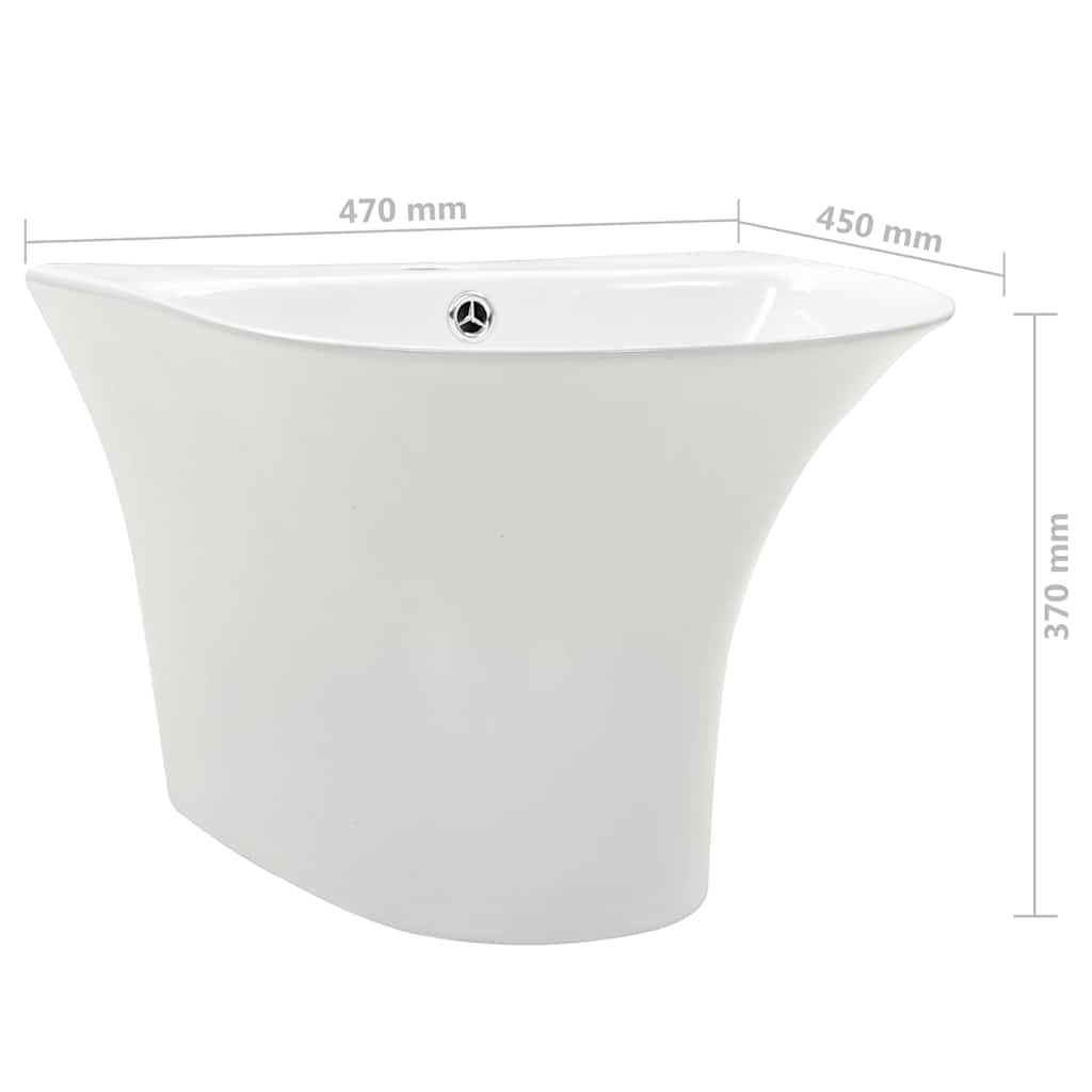 Basin White 47 x 45 x 37 cm Glazed Ceramic