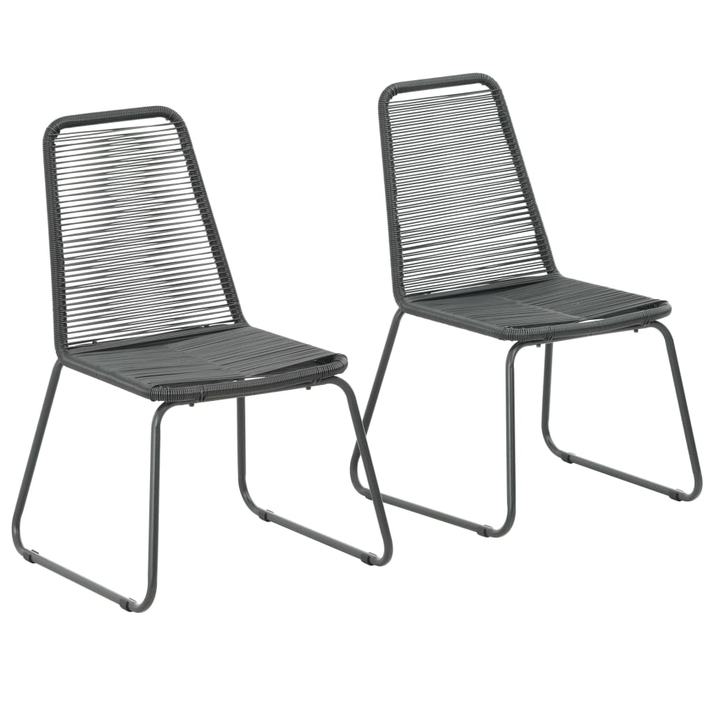 vidaXL Outdoor Chairs 2 pcs Poly Rattan Black