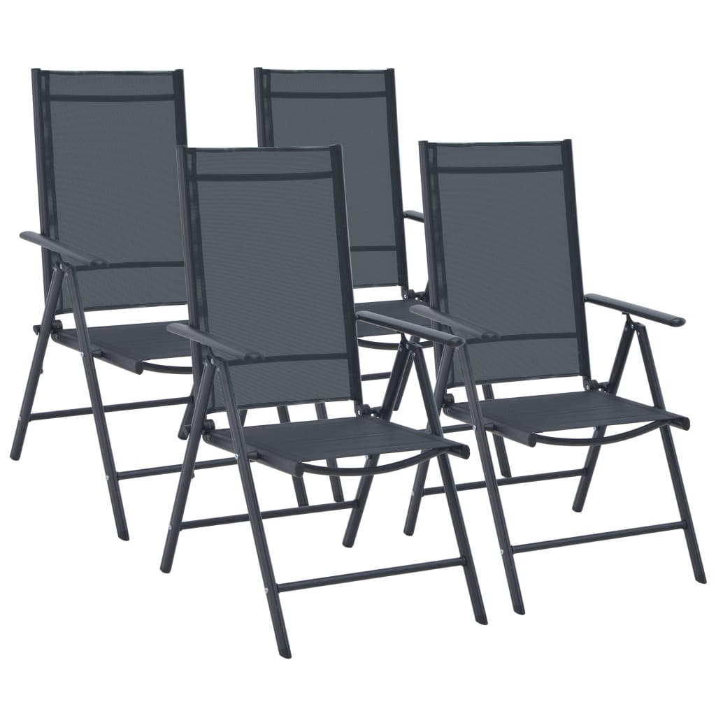 vidaXL 5 Piece Outdoor Dining Set Aluminium and Textilene Black