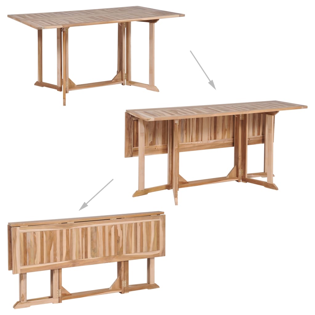 vidaXL 7 Piece Folding Outdoor Dining Set Solid Teak Wood