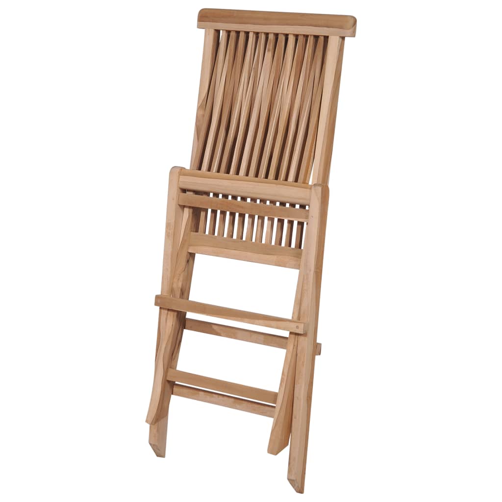 vidaXL 7 Piece Folding Outdoor Dining Set Solid Teak Wood