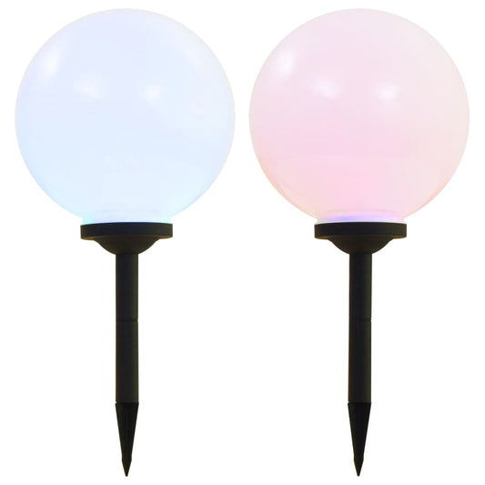 vidaXL Outdoor Solar Lamps 2 pcs LED Spherical 30 cm RGB