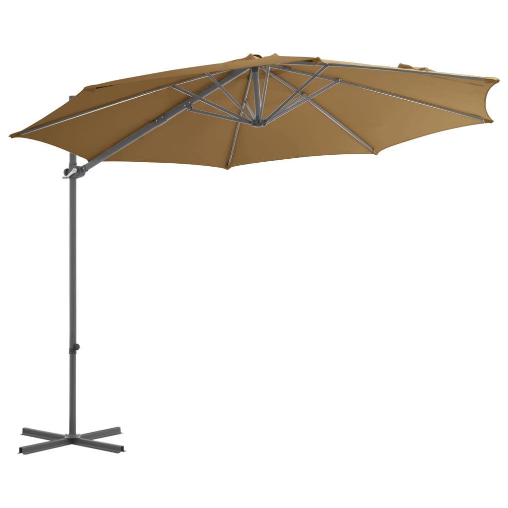 Cantilever Garden Parasol | Taupe | Polyester Fabric | Large | Rotatable