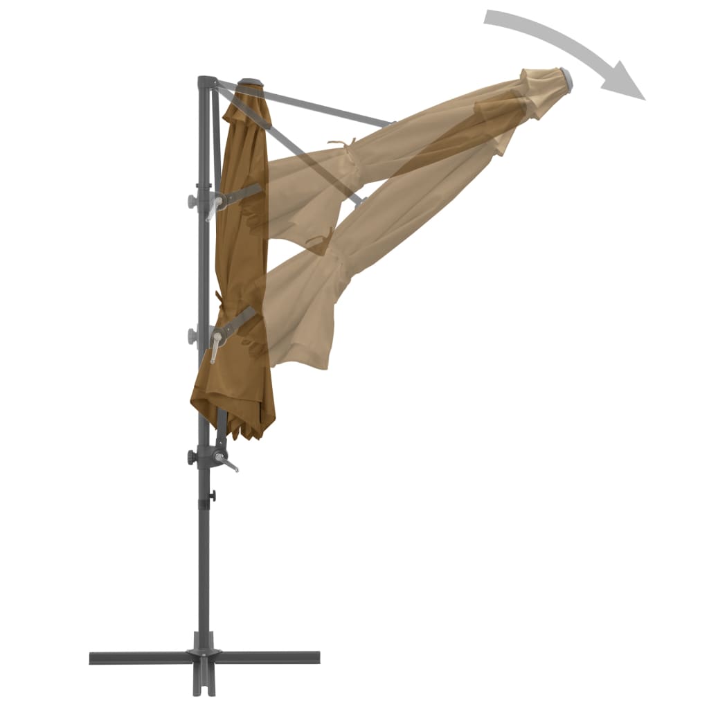 Cantilever Garden Parasol | Taupe | Polyester Fabric | Large | Rotatable