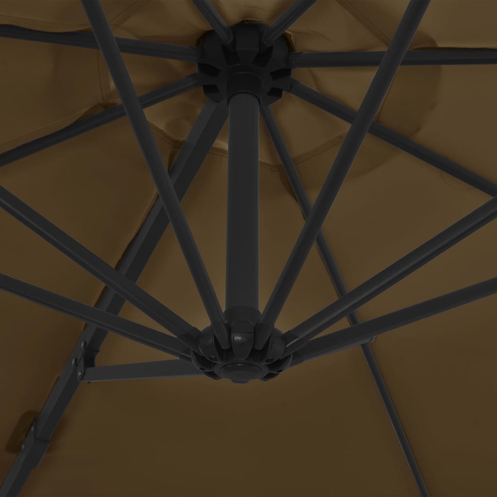 Cantilever Garden Parasol | Taupe | Polyester Fabric | Large | Rotatable