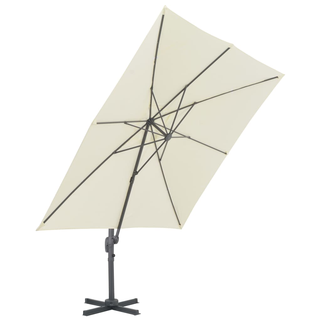 vidaXL Cantilever Garden Parasol with Aluminium Pole 300x300 cm Sand