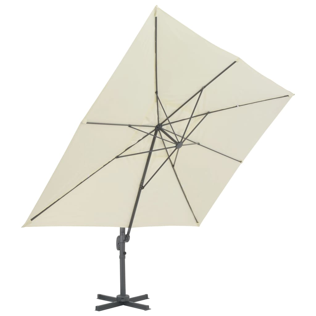 vidaXL Cantilever Garden Parasol with Aluminium Pole 400x300 cm Sand