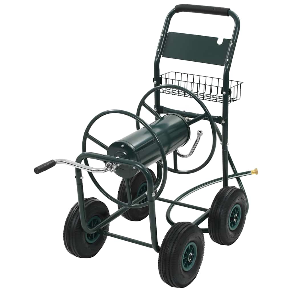 143777 vidaXL Garden Hose Trolley with 1/2" Hose Connector 75 m Steel