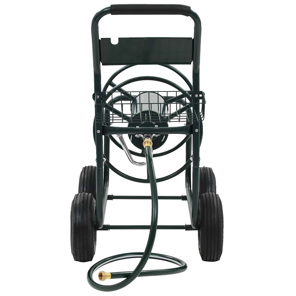 143777 vidaXL Garden Hose Trolley with 1/2" Hose Connector 75 m Steel