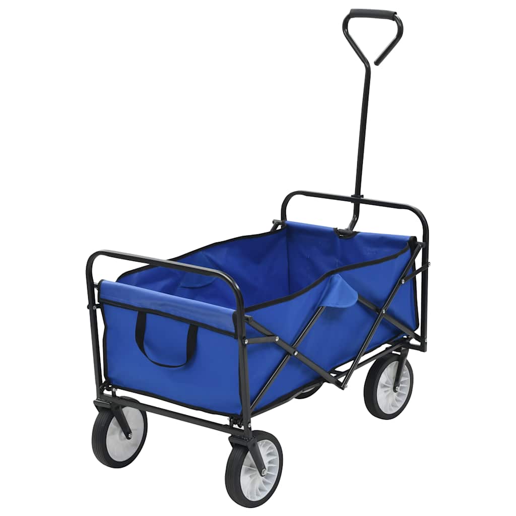 143779 vidaXL Folding Hand Trolley Steel Blue