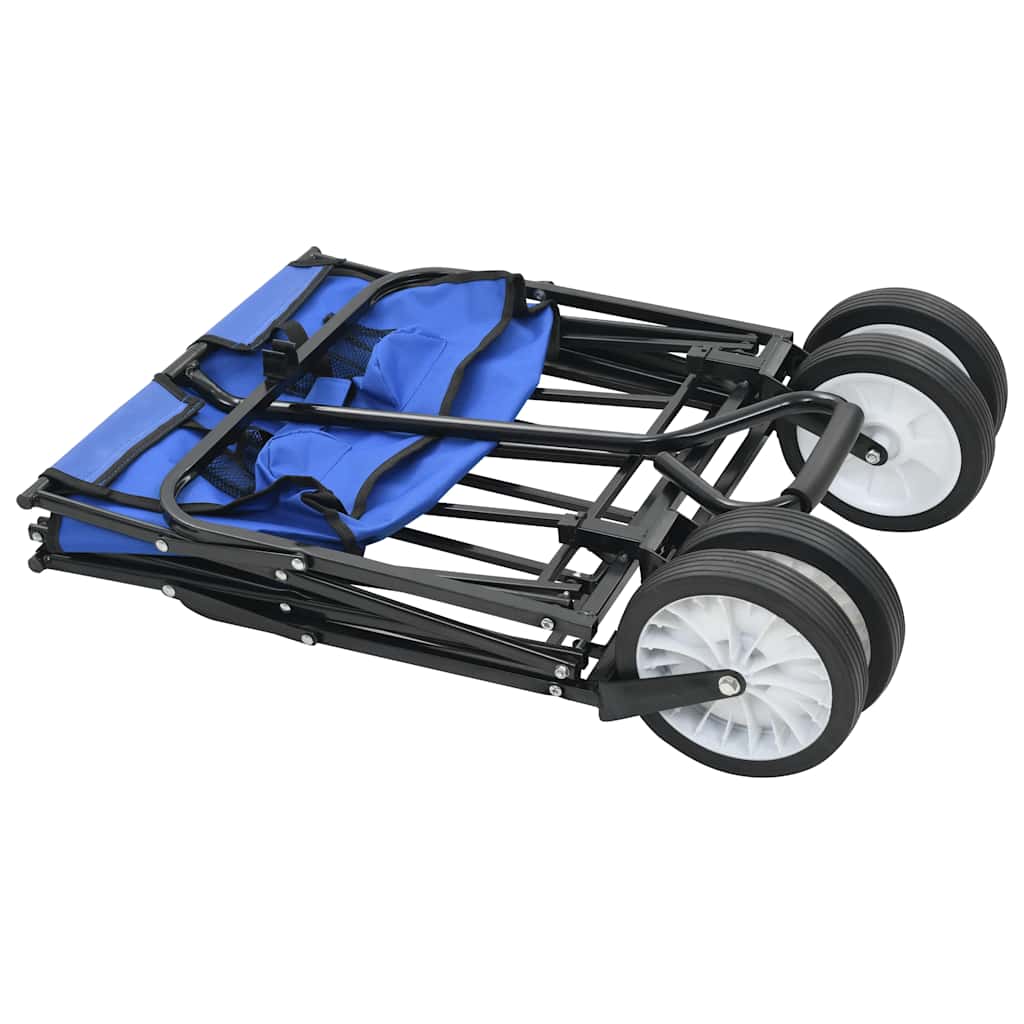 143779 vidaXL Folding Hand Trolley Steel Blue
