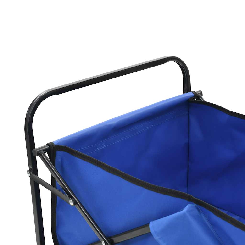143779 vidaXL Folding Hand Trolley Steel Blue