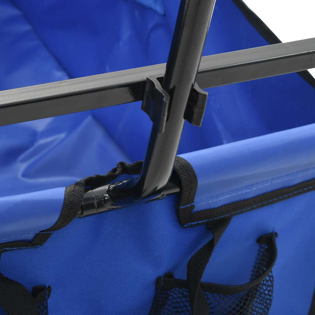 143779 vidaXL Folding Hand Trolley Steel Blue