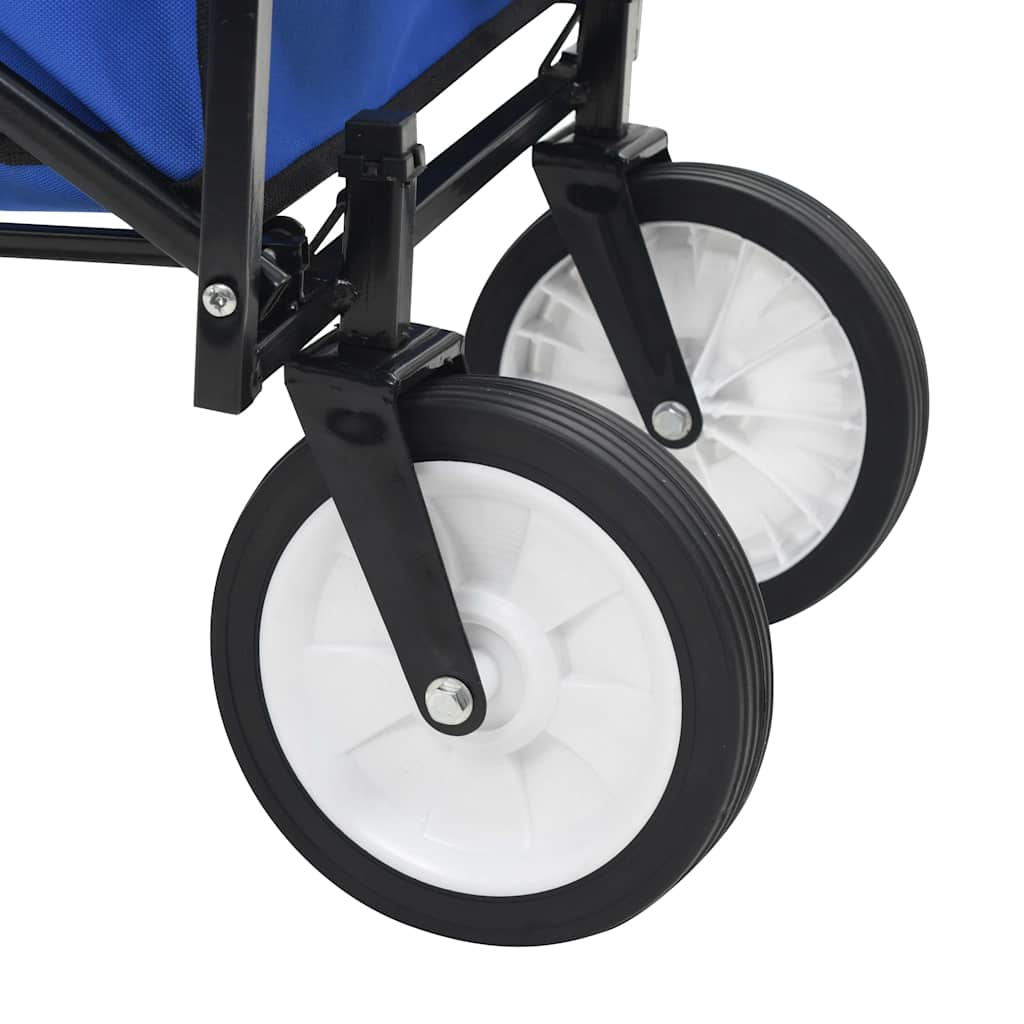 143779 vidaXL Folding Hand Trolley Steel Blue