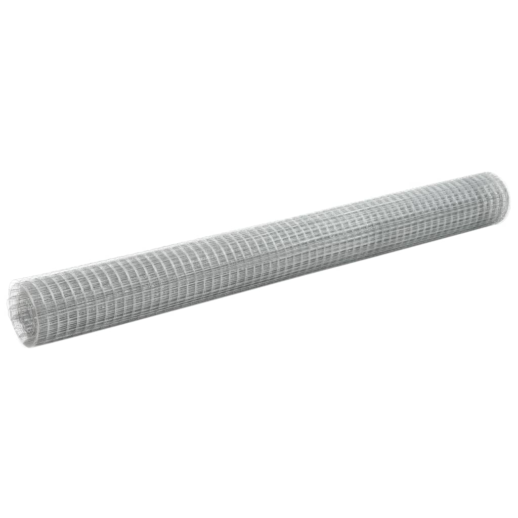Chicken Wire Fence Galvanised Steel 10x1.5 m Silver
