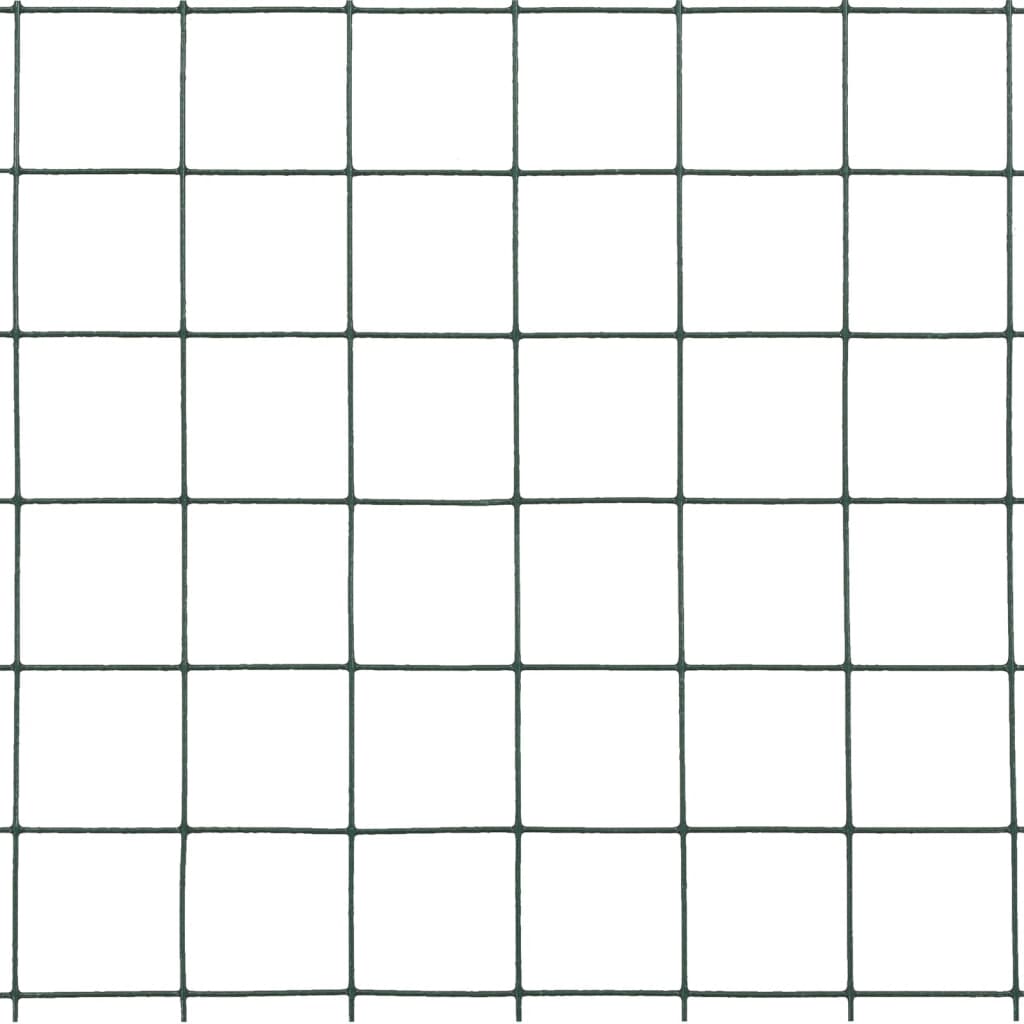 Chicken Wire Fence Steel with PVC Coating 10x1.5 m Green