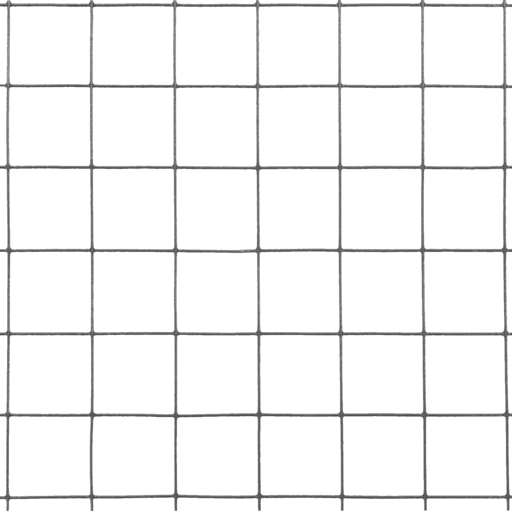 Chicken Wire Fence Steel with PVC Coating 25x1 m Grey