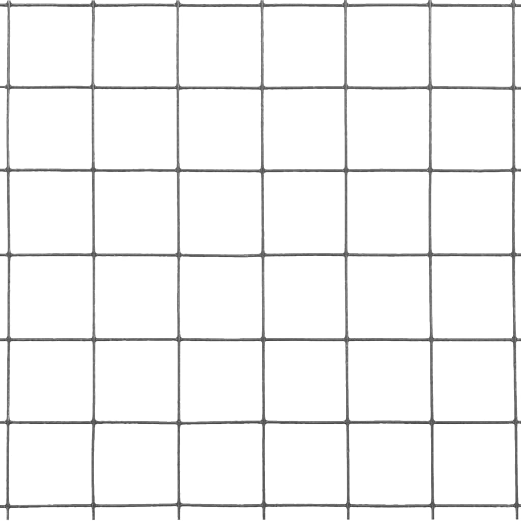 Chicken Wire Fence Steel with PVC Coating 10x1.5 m Grey