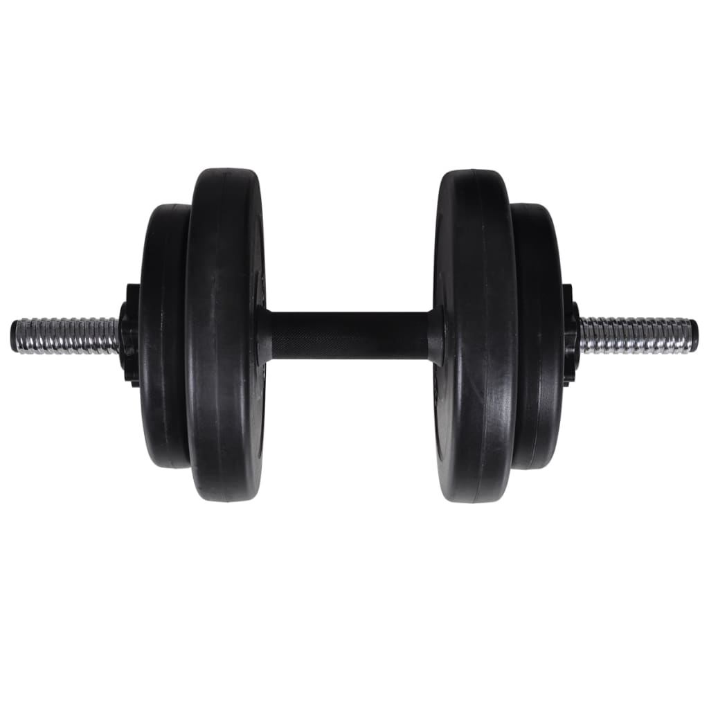 Wall-mounted Power Tower with Barbell and Dumbbell Set 60.5 kg