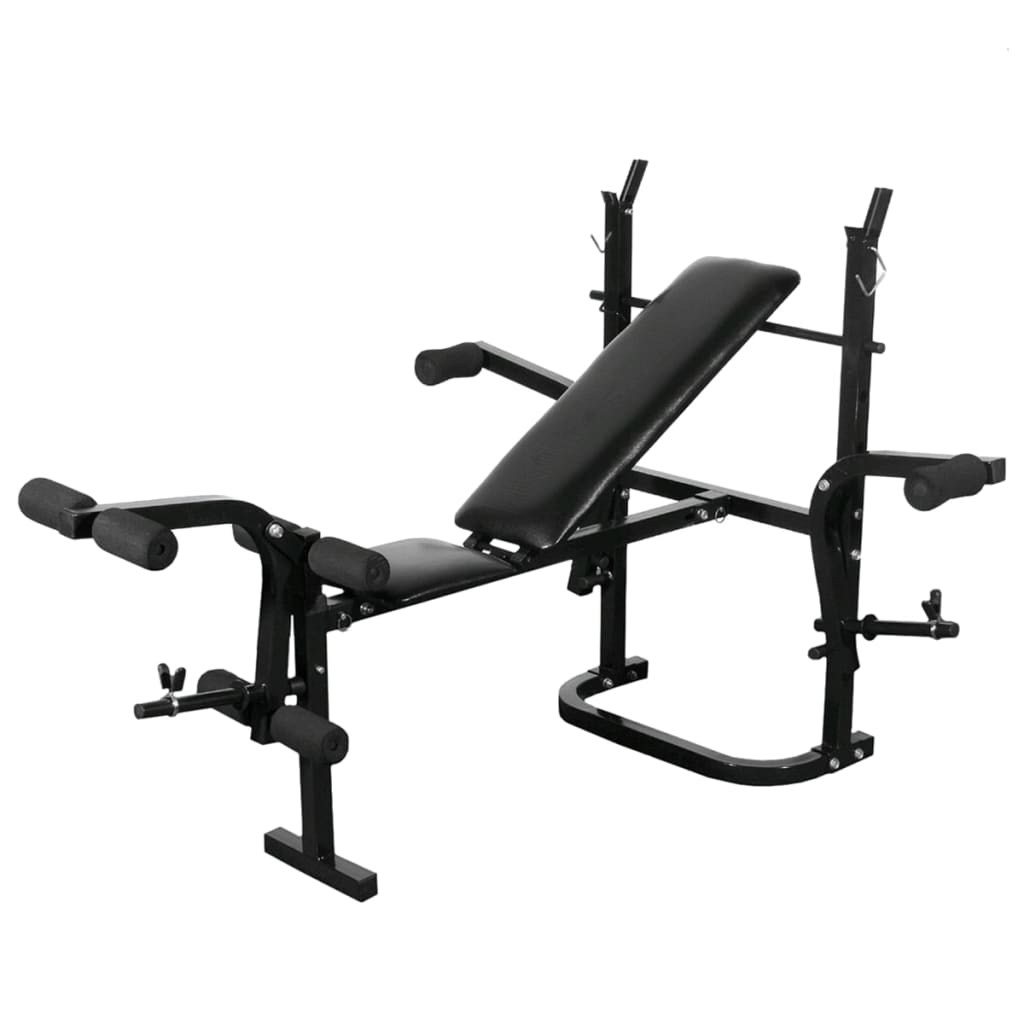 vidaXL Weight Bench with Weight Rack, Barbell and Dumbbell Set 30.5kg