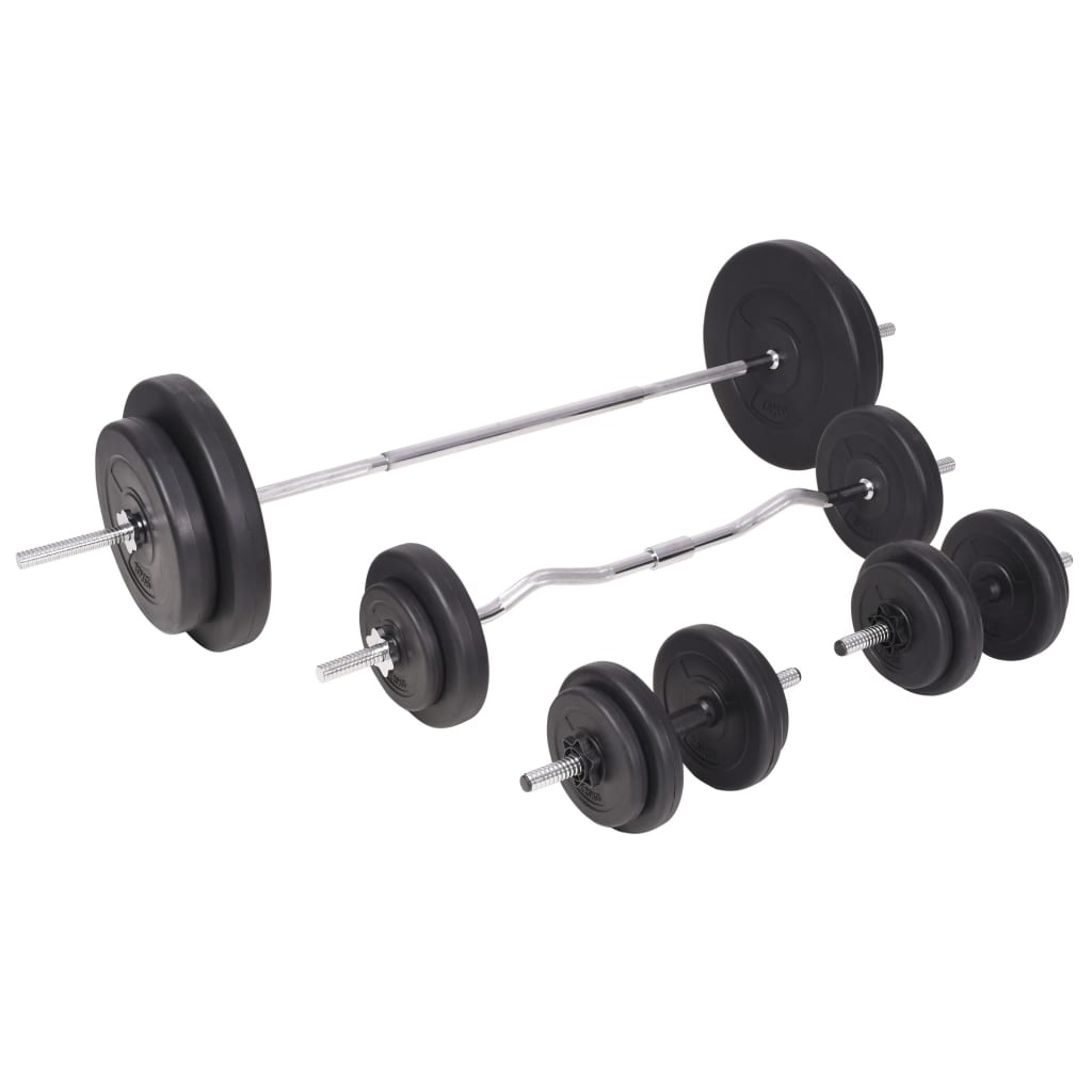 Workout Bench with Weight Rack, Barbell and Dumbbell Set 90 kg