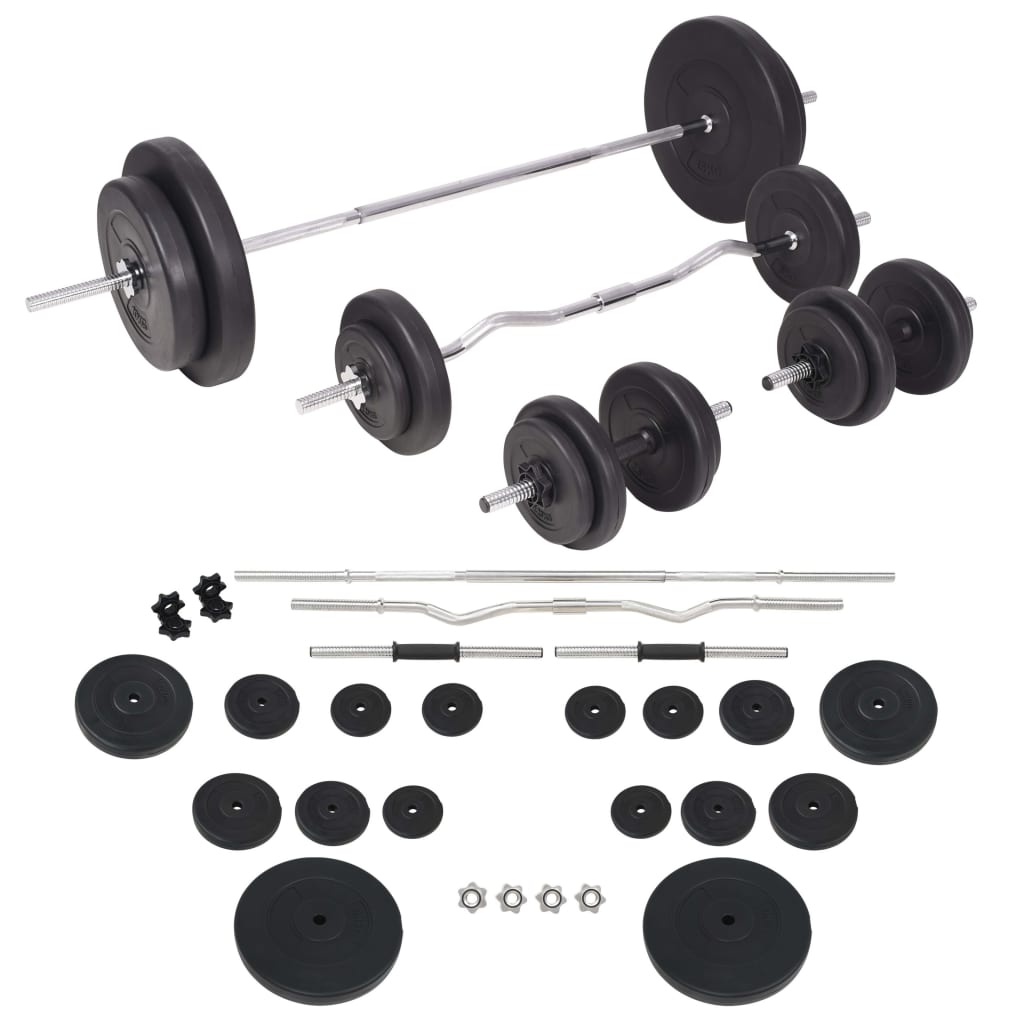 Weight Bench with Weight Rack, Barbell and Dumbbell Set 90 kg