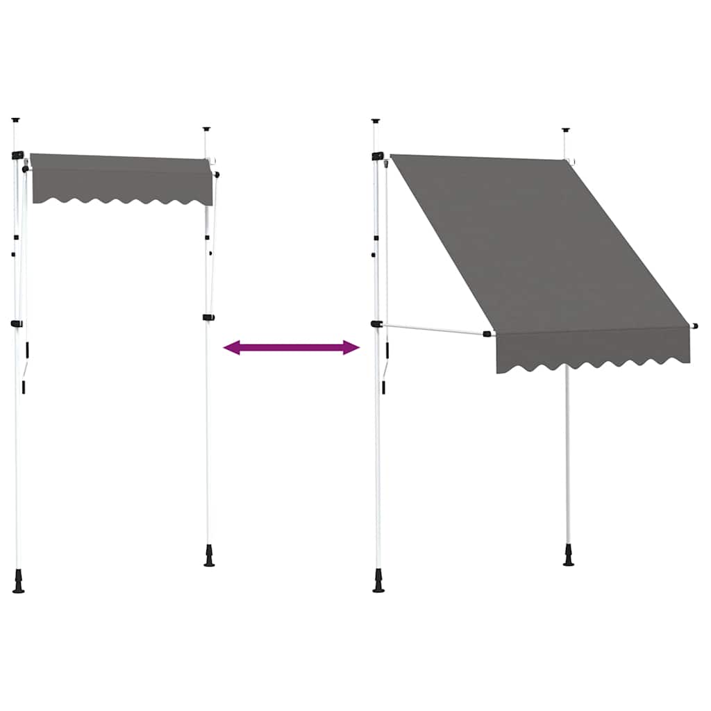 Retractable Awning | Anthracite | Polyester with PU coating, Steel