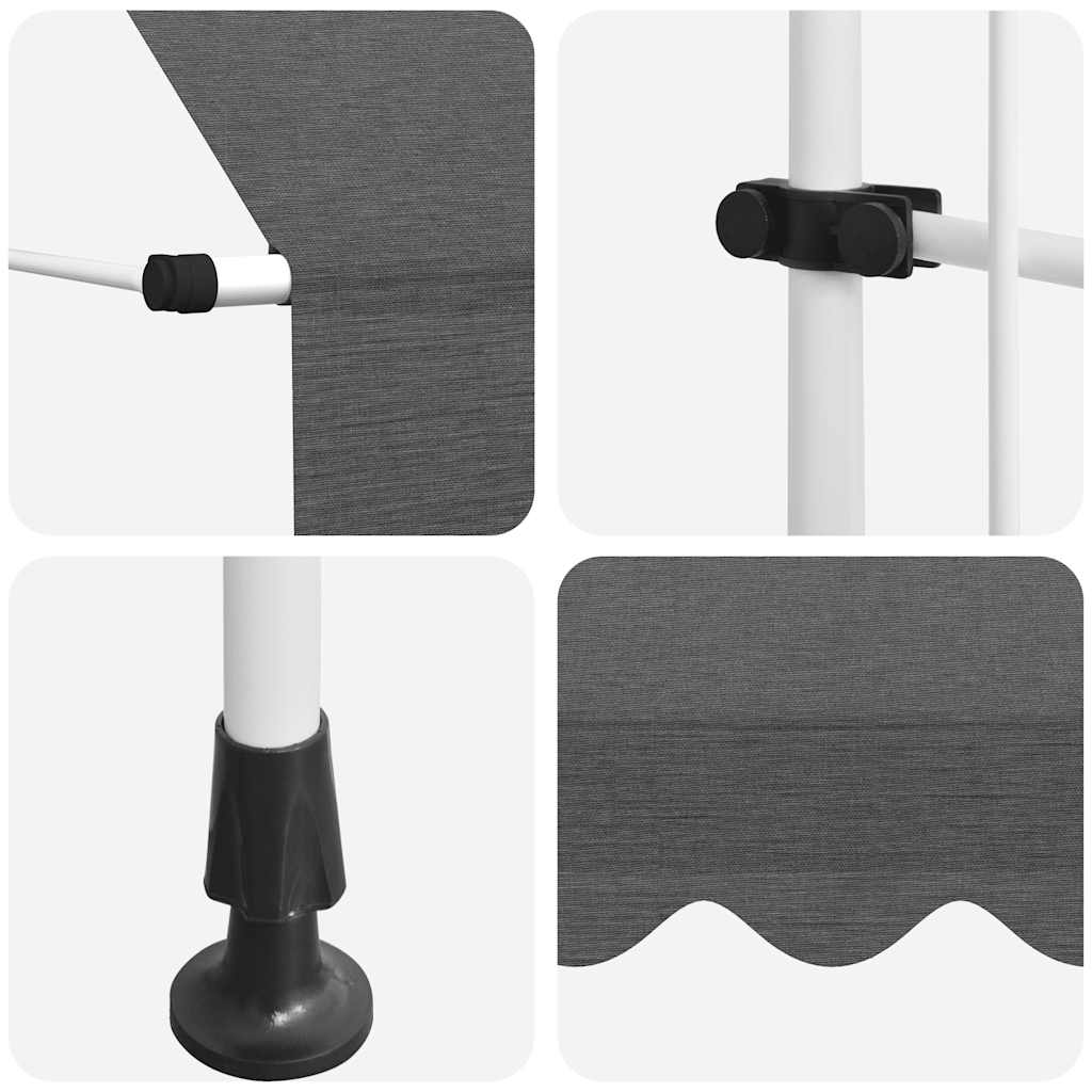 Retractable Awning | Anthracite | Polyester with PU coating, Steel