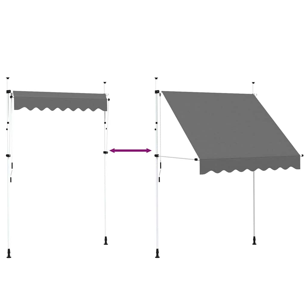 143688 vidaXL Manual Retractable Awning 200 cm Anthracite