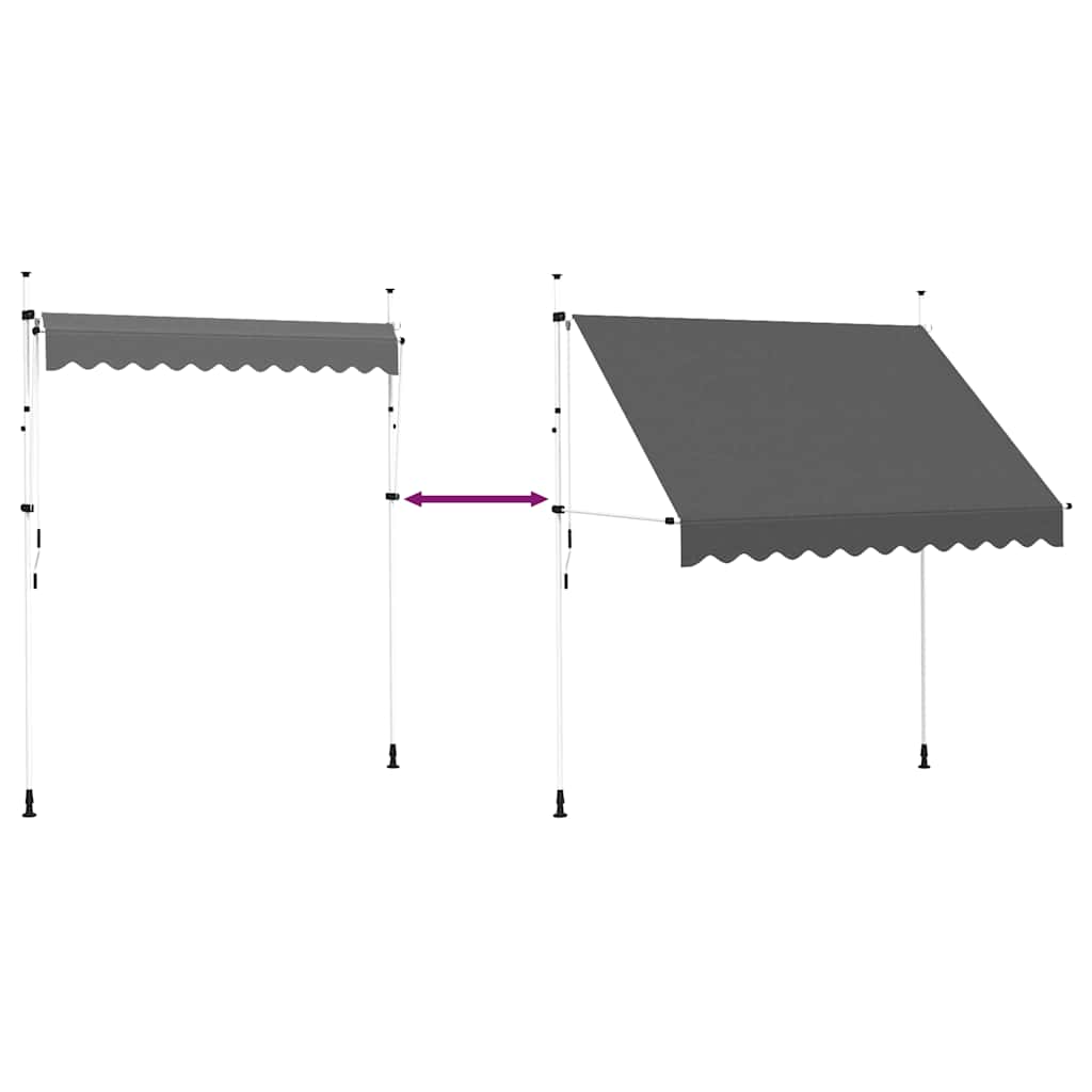 143689 vidaXL Manual Retractable Awning 250 cm Anthracite