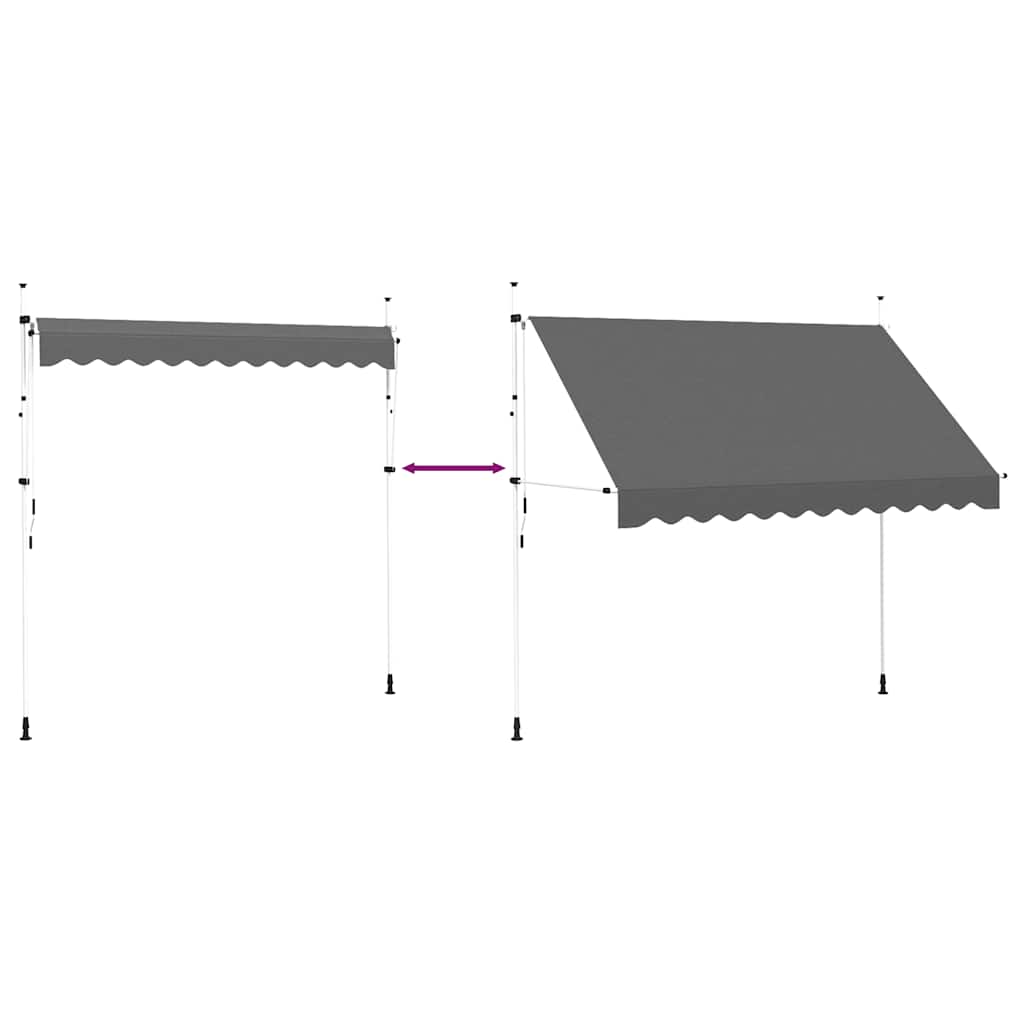 143690 vidaXL Manual Retractable Awning 300 cm Anthracite